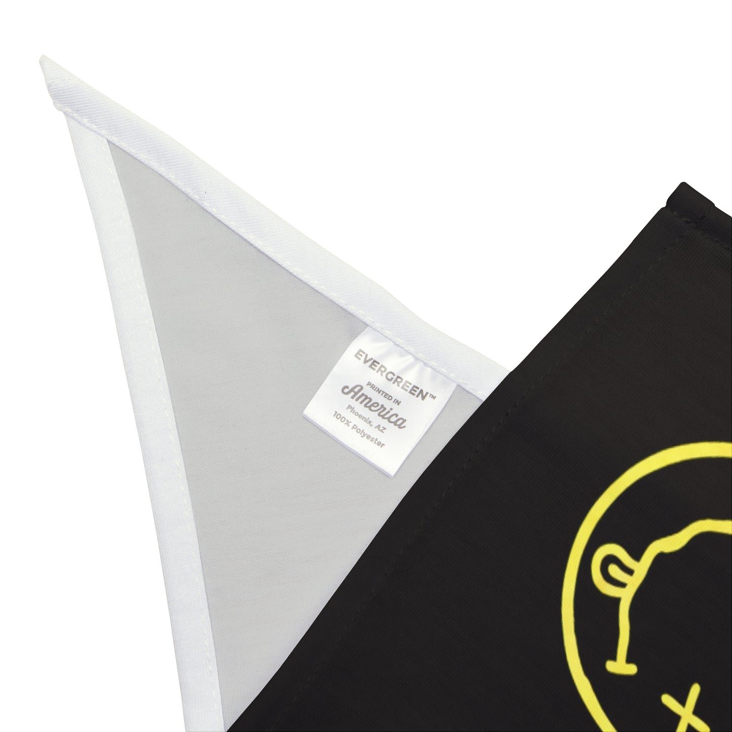 Ruff Play Pet Bandana — Black Dog Bandana with Yellow Smiley Logo