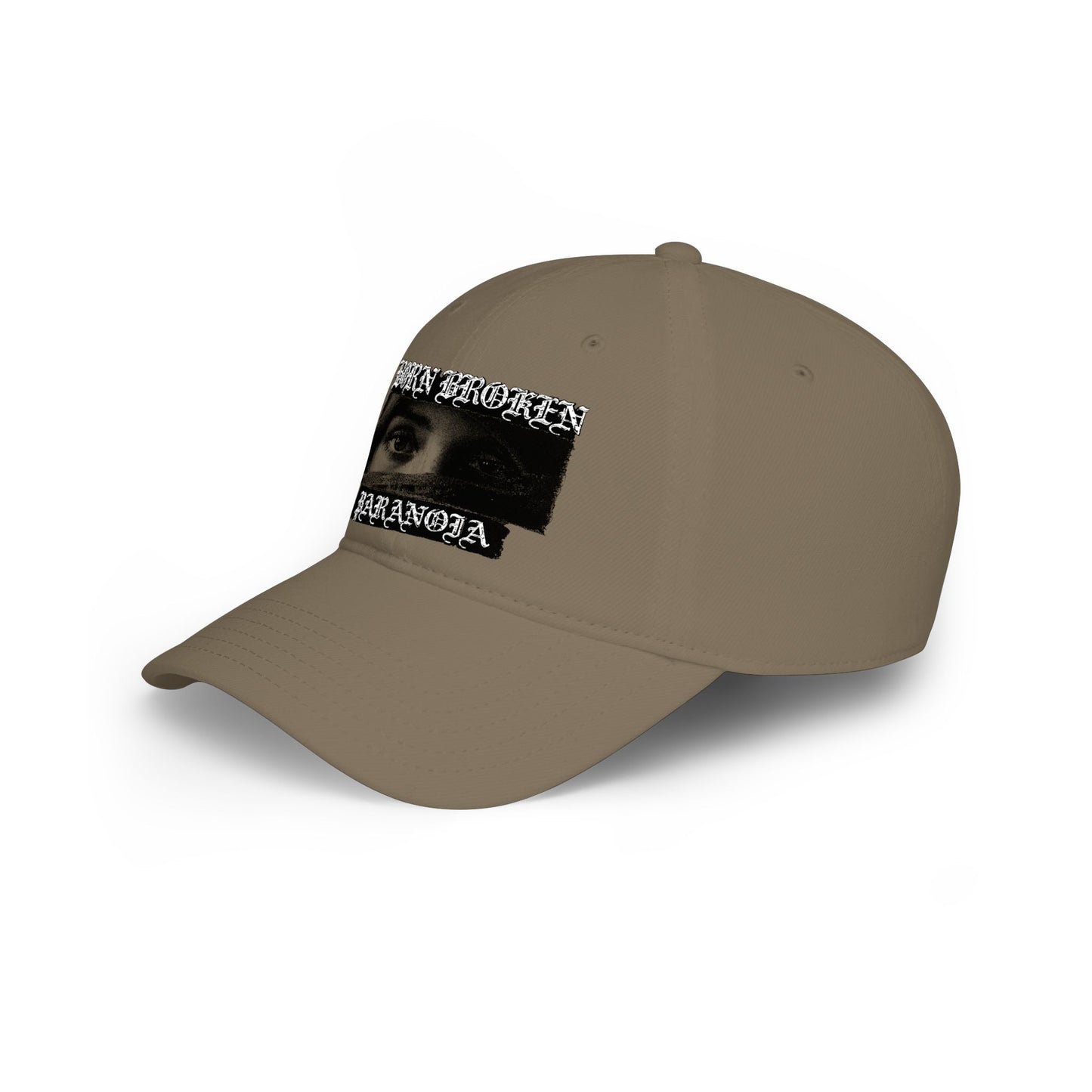 Low Profile Baseball Cap — 'Born Broken Paranoia' Graphic Streetwear Hat