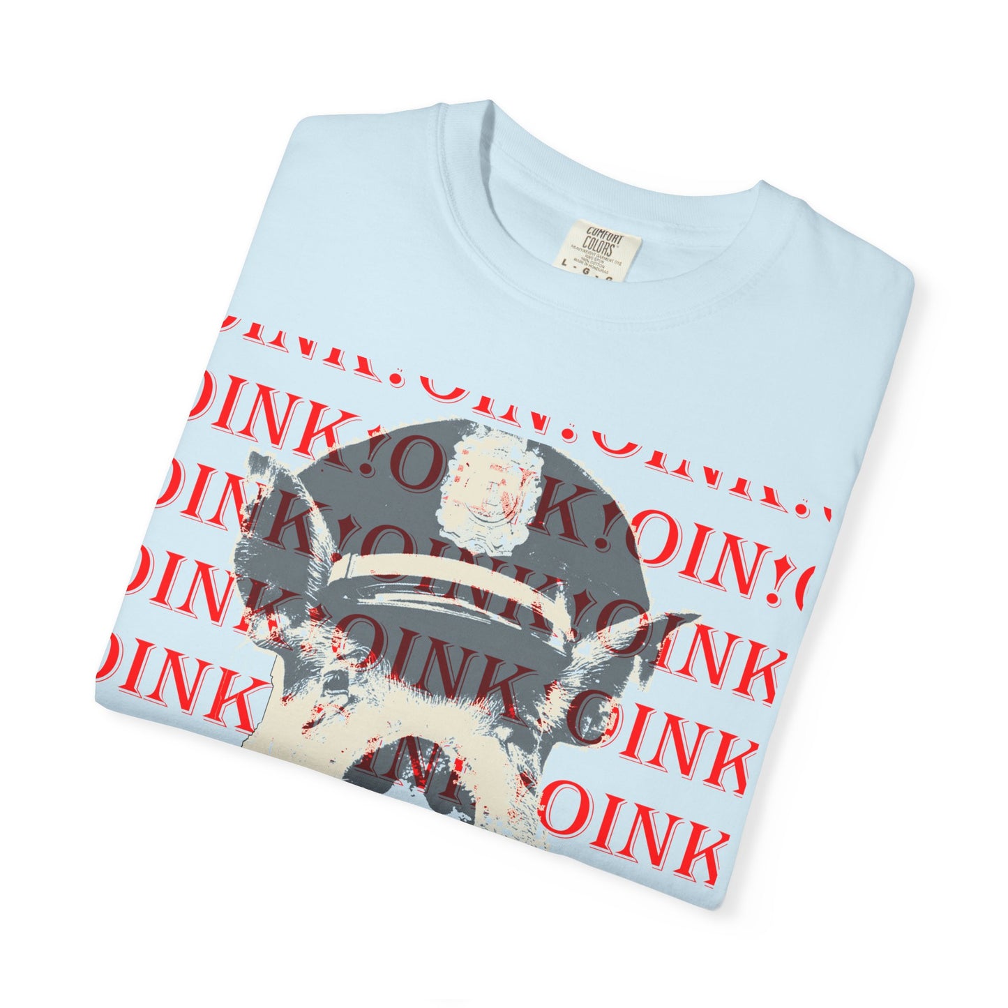 Retro Pig Graphic T-Shirt — 'OINK' Repeating Print