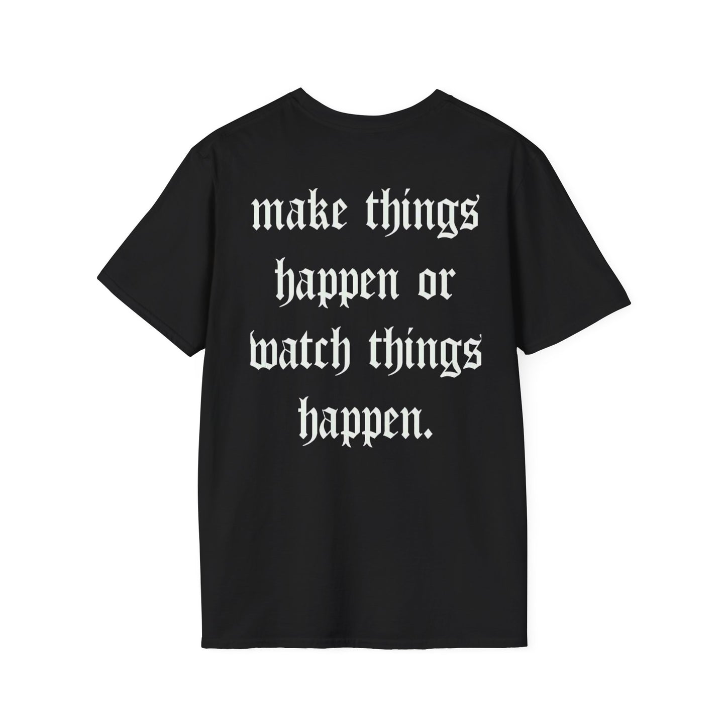 Apex Vintage Logo T-Shirt — “Make Things Happen or Watch Things Happen” Motivational Tee