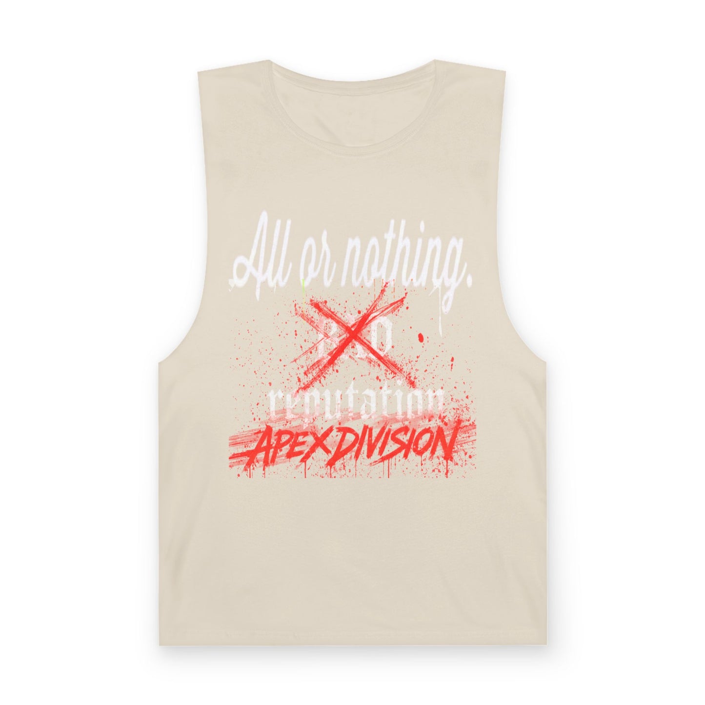 All or Nothing Reputation Tank Top — Apex Division Graphic Muscle Tank