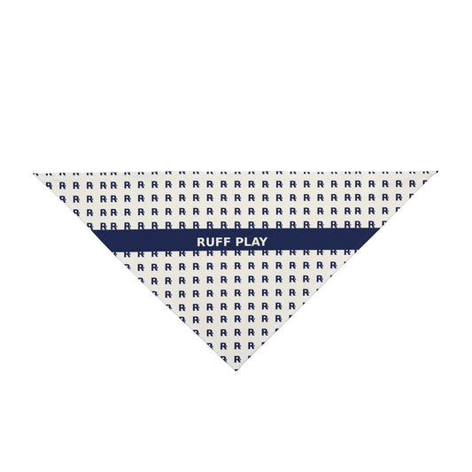 Pet Bandana - Navy "Ruff Play" Patterned Dog Bandana