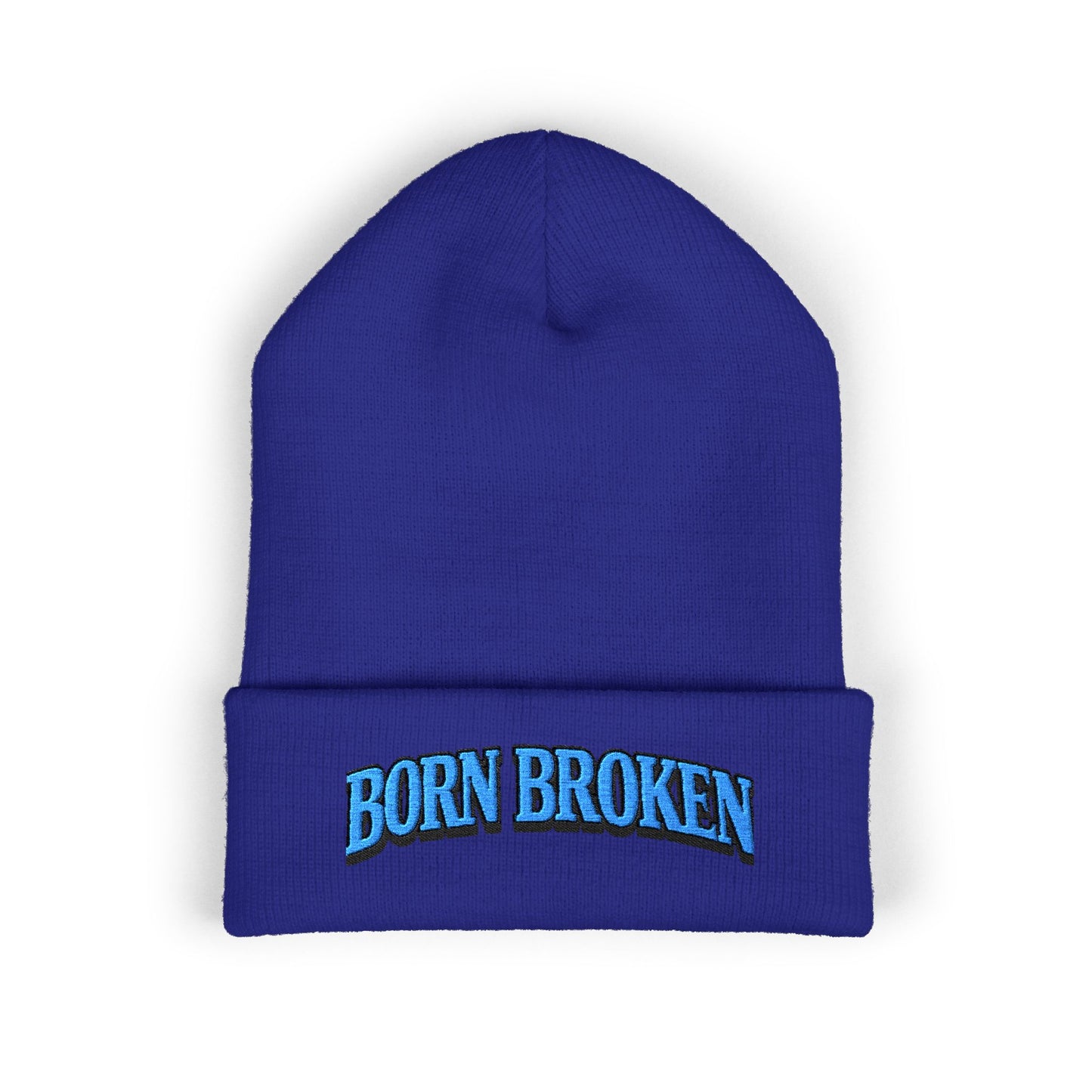 Born Broken Embroidered Cuffed Beanie