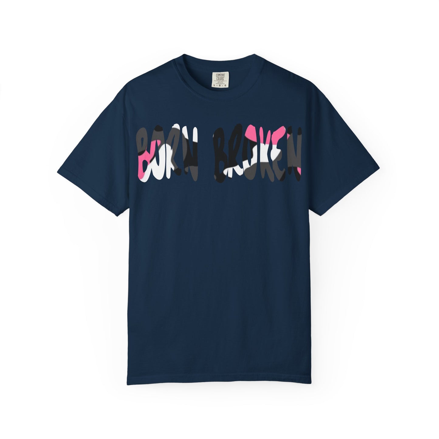 BORN BROKEN — DISTRESSED LOGO TEE