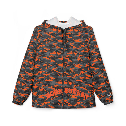Camouflage 'Hide Ya Face' Windbreaker Jacket – Orange Camo Hooded Outerwear