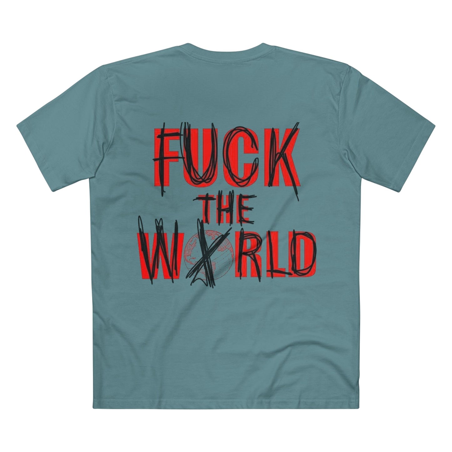 T-Shirt — Ominous Graphic Tee “Fuck the World” Red Streetwear