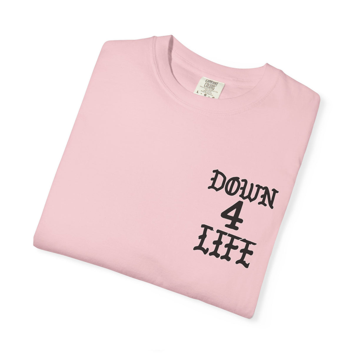 Down 4 Life Graphic T-Shirt — Born Broken Raw & Relentless Back Print