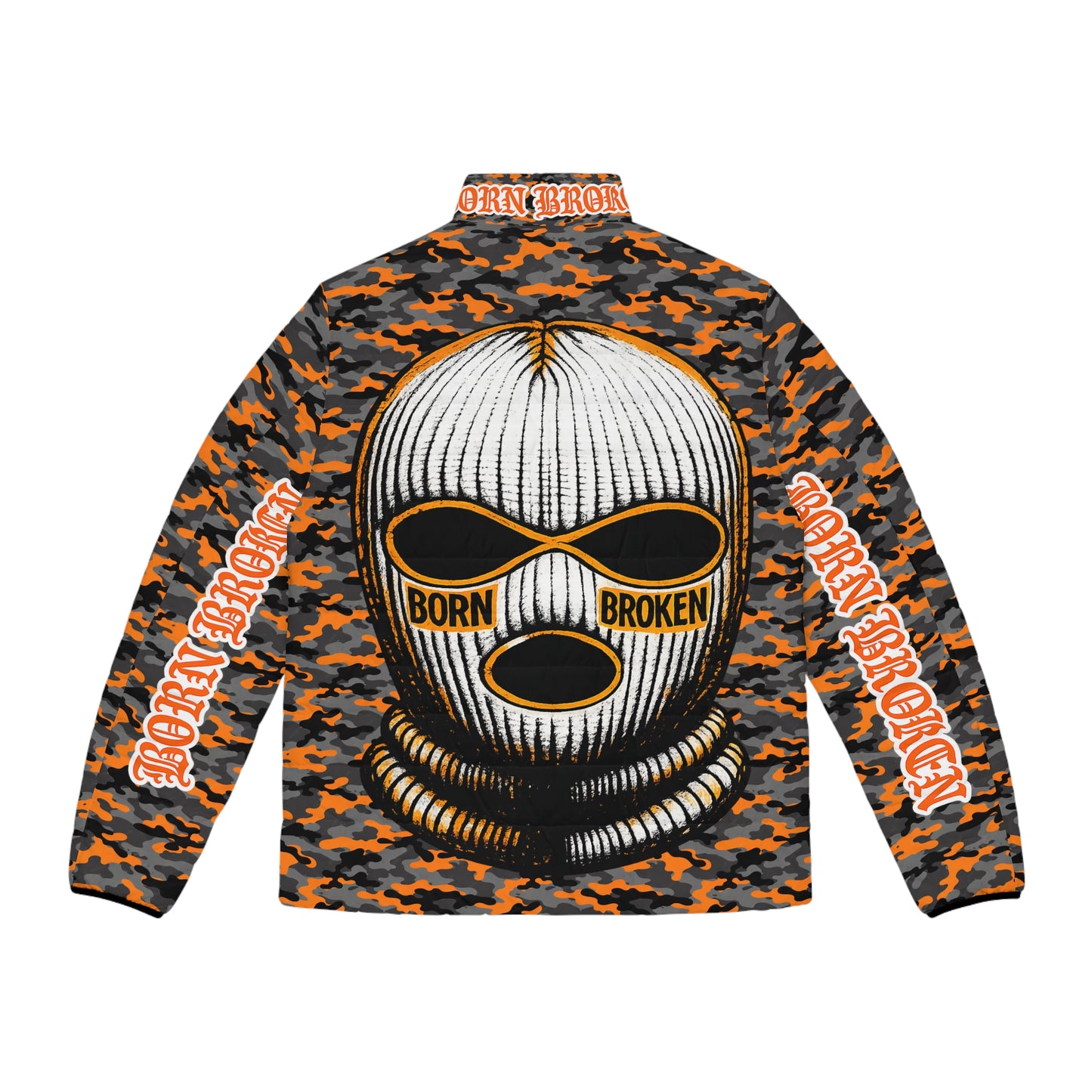 Camo 'Born Broken' Puffer Jacket