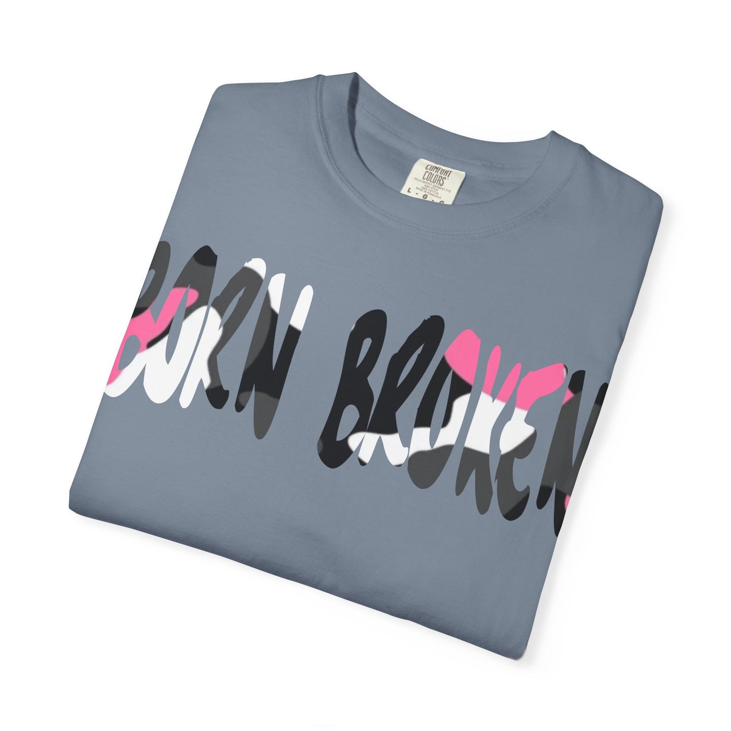BORN BROKEN — DISTRESSED LOGO TEE