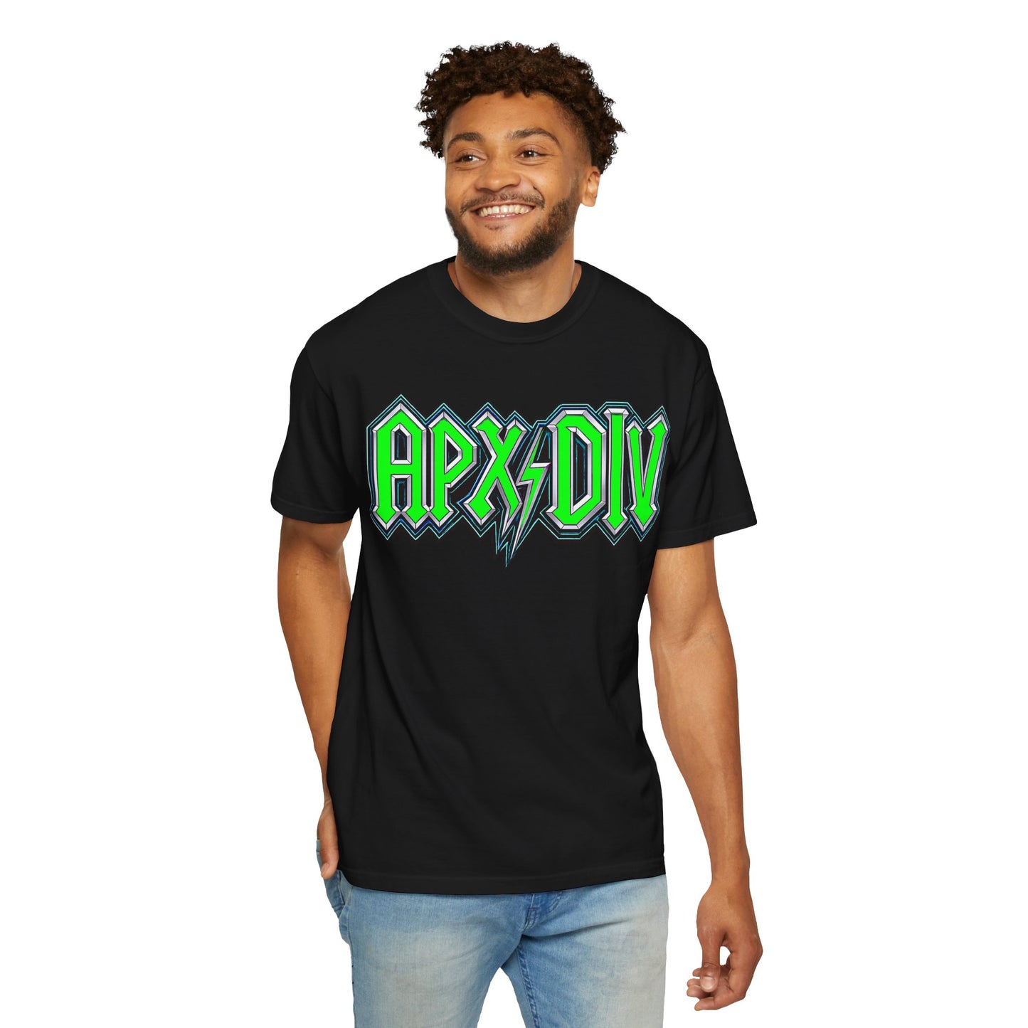 Apex Division Graphic T-Shirt — Neon Green Logo & Three-Headed Dog Back Print