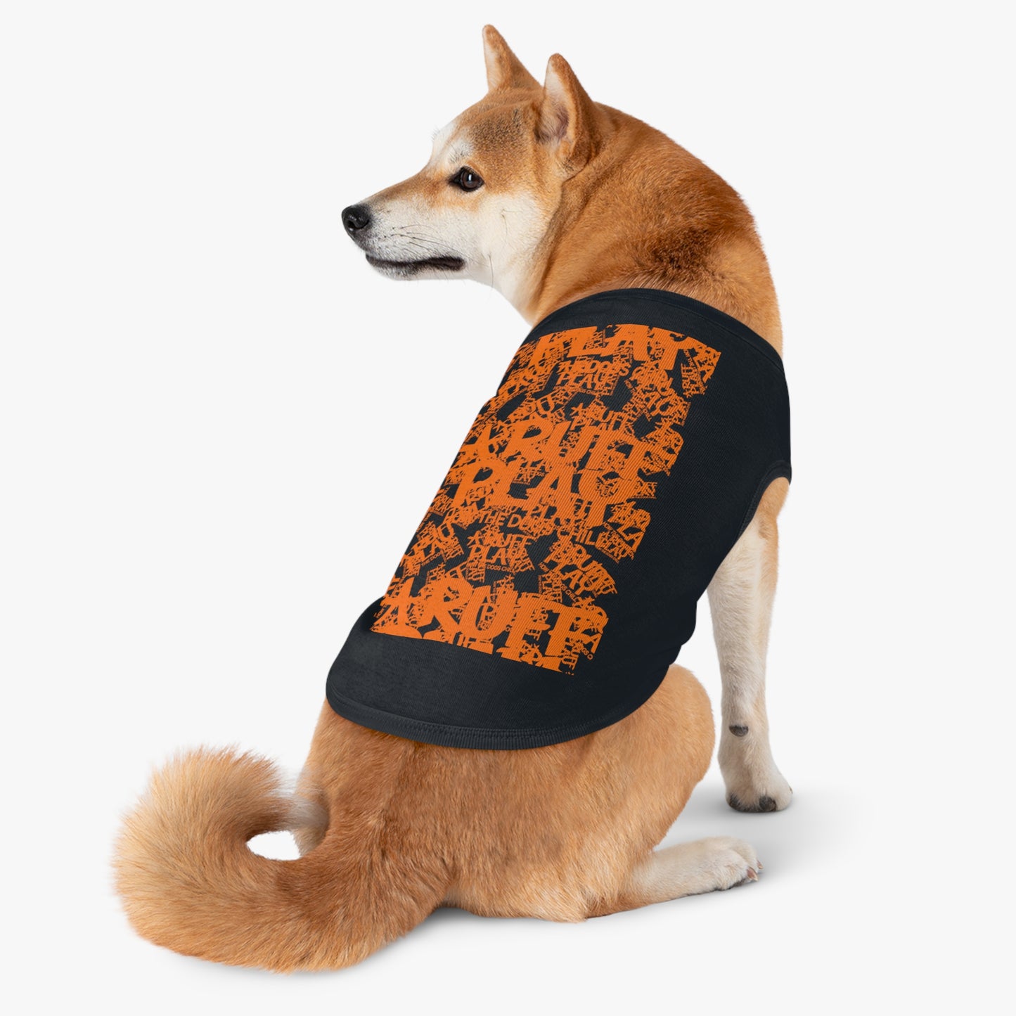 Orange Typographic 'Adopt, Rescue' Pet Tank Top – Halloween Dog Tee