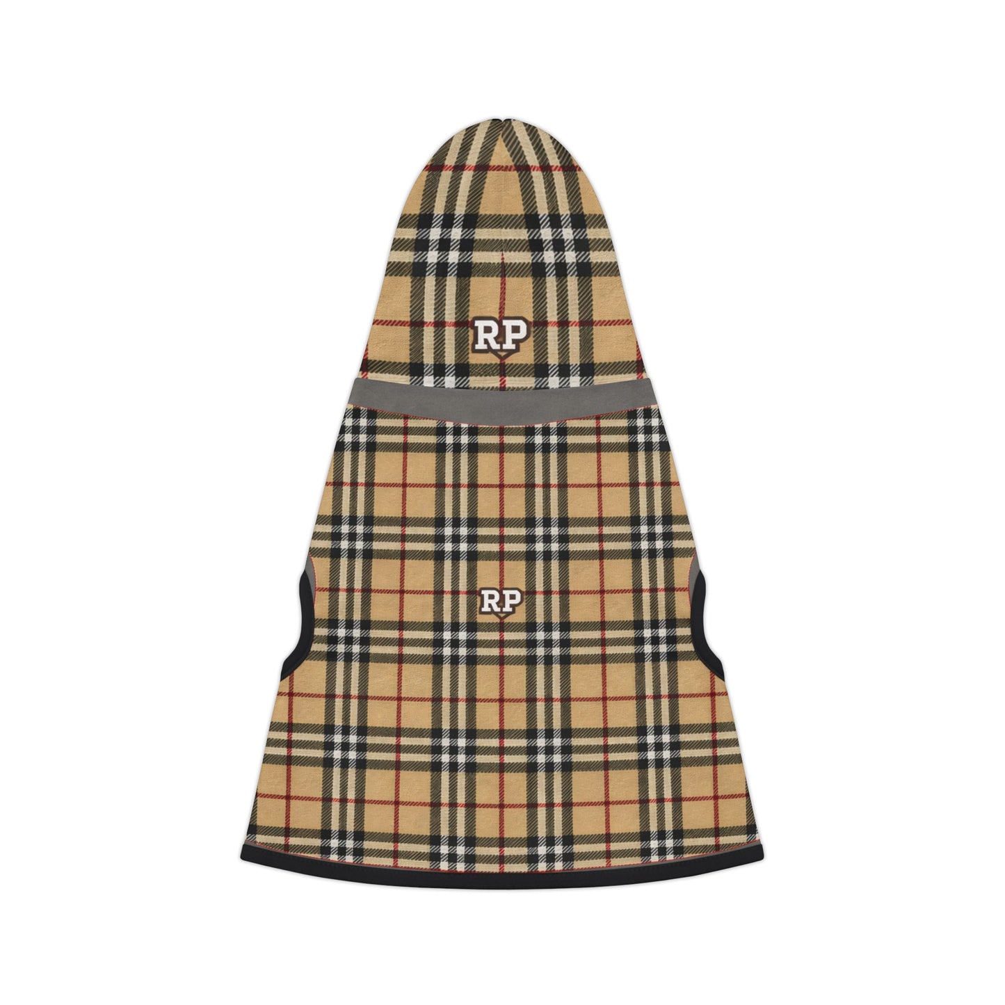 Plaid Pet Hoodie — Classic Tan Check Dog & Cat Hoodie