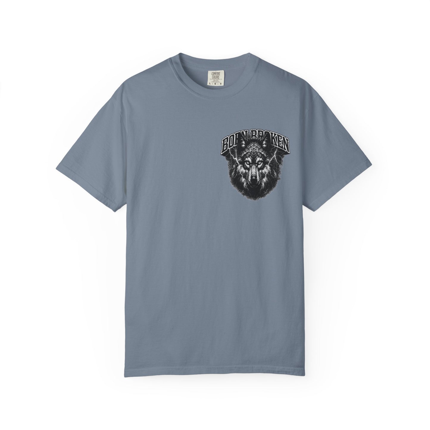 Wolf Head Graphic T-Shirt — Bold Lone Wolf Tee ("Born Broken")