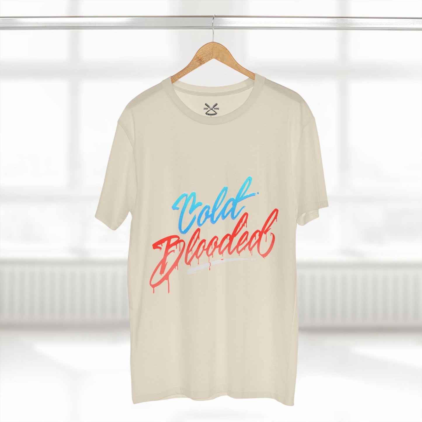 T‑Shirt — "Cold Blooded" Script Graphic Tee (Eye Back Print)