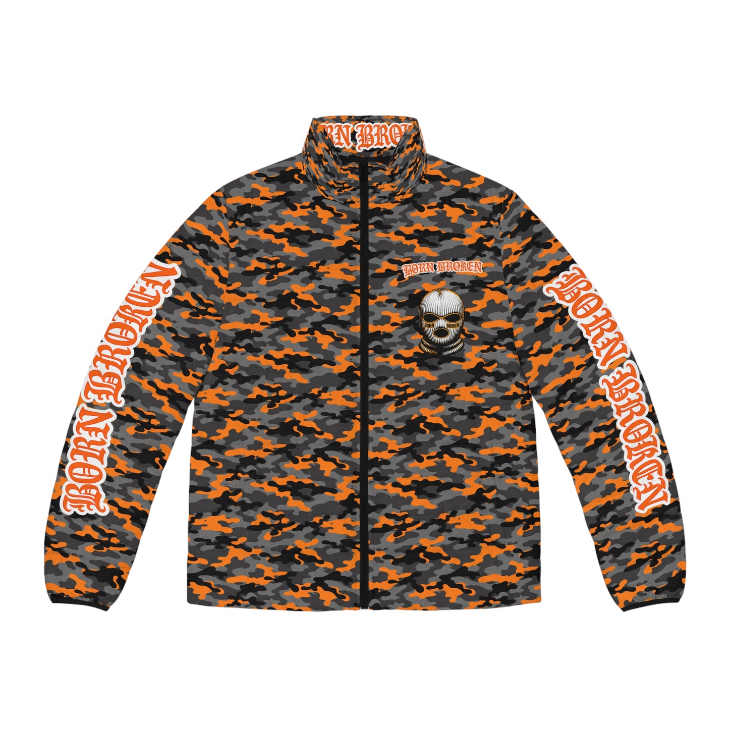 Camo 'Born Broken' Puffer Jacket