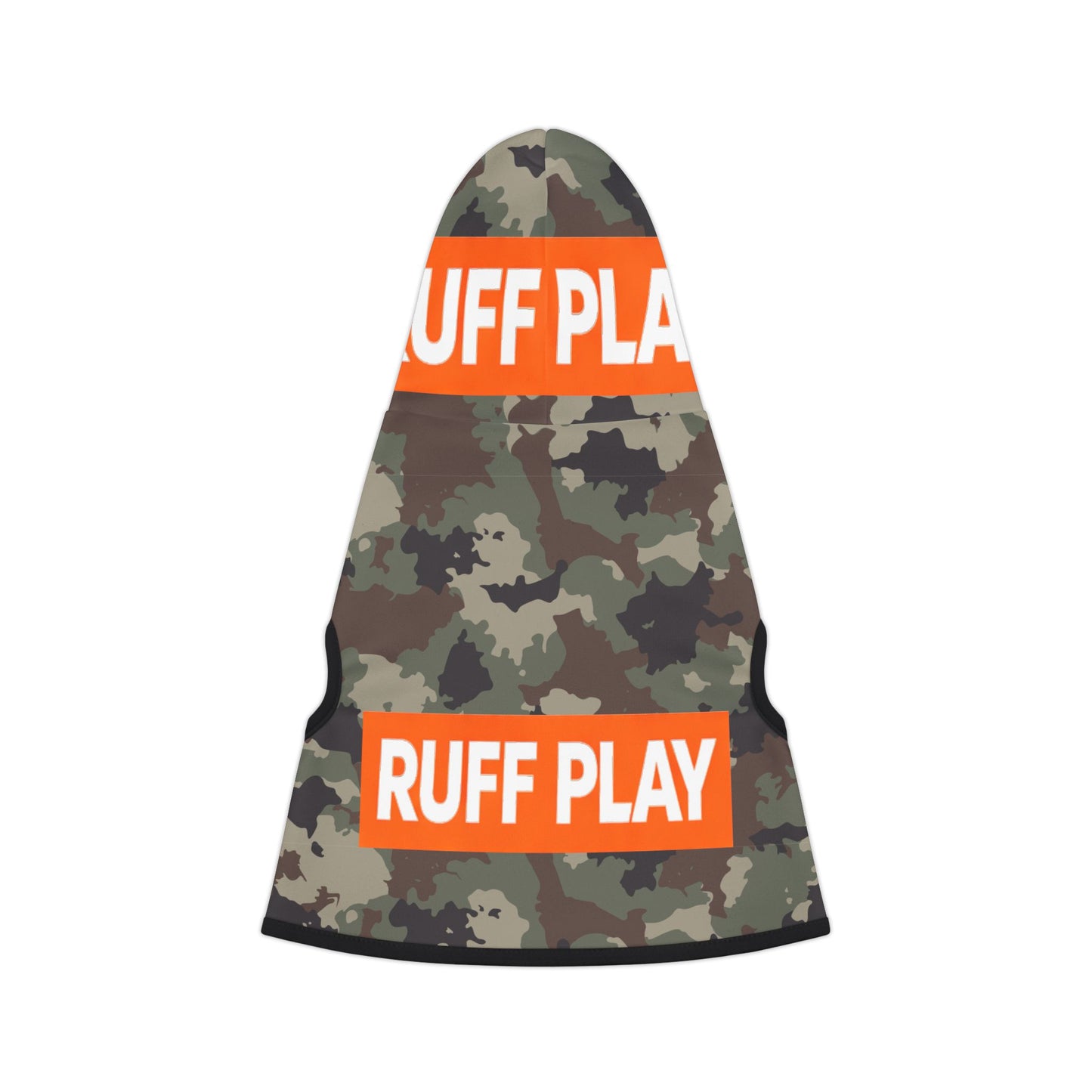 Camo 'RUFF PLAY' Pet Hoodie — Military Print Dog & Cat Hoodie.
