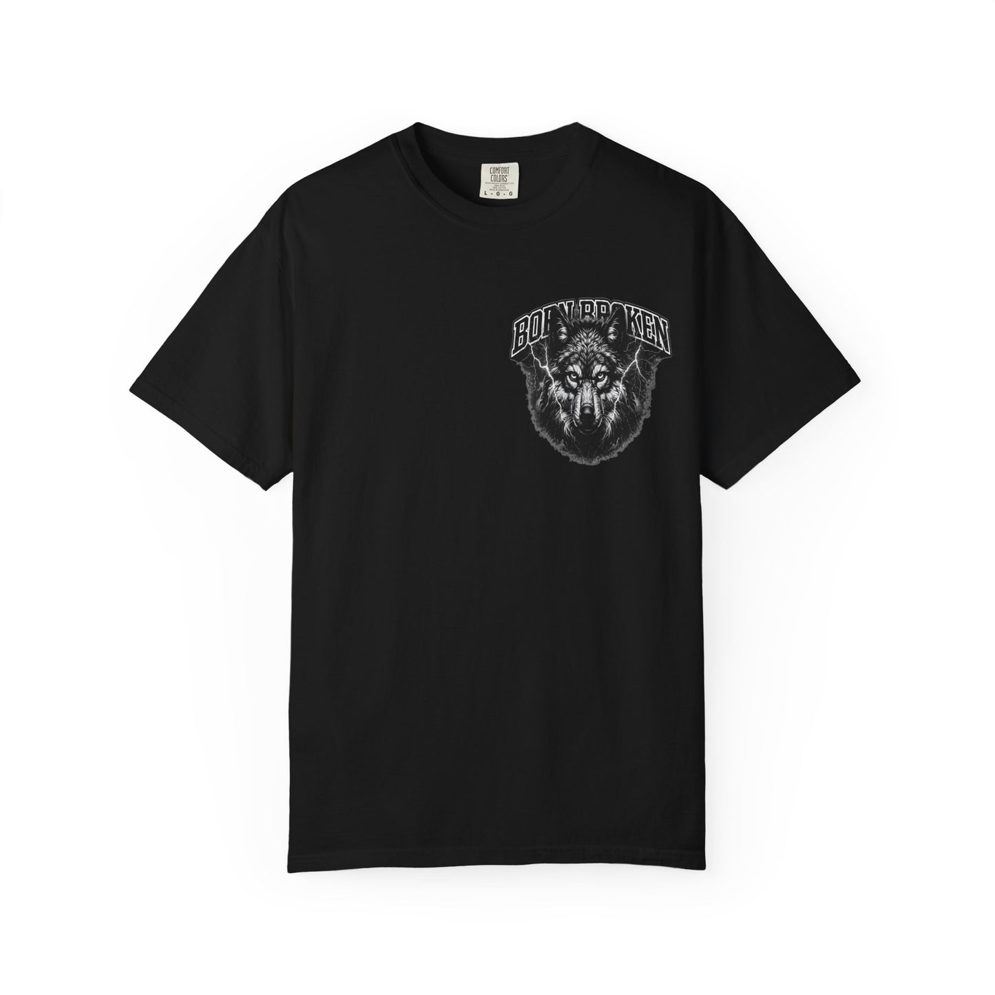 Wolf Head Graphic T-Shirt — Bold Lone Wolf Tee ("Born Broken")