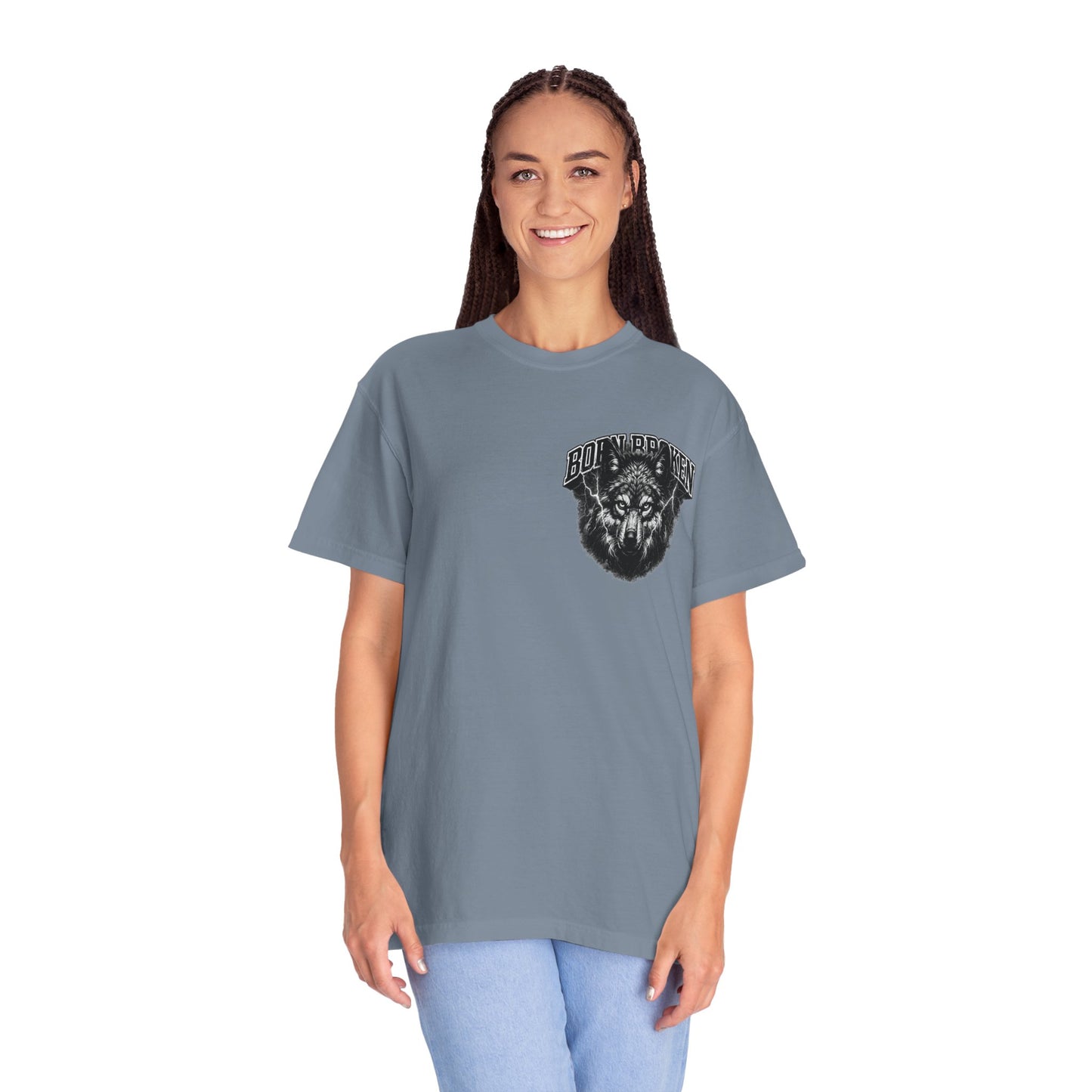 Wolf Head Graphic T-Shirt — Bold Lone Wolf Tee ("Born Broken")