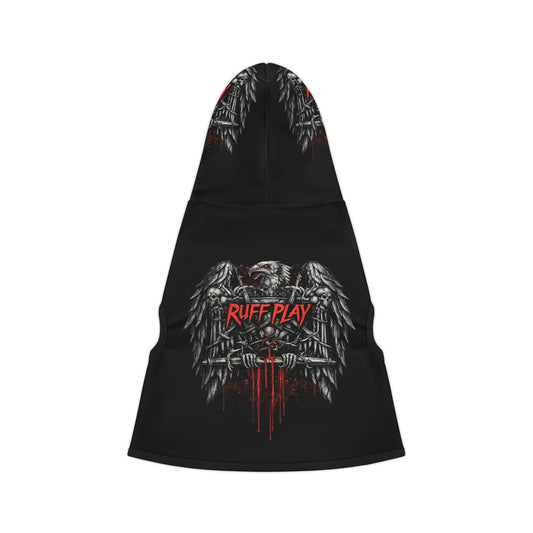 Pet Hoodie — 'Ruff Play' Gothic Wings Dog Hoodie (Black)