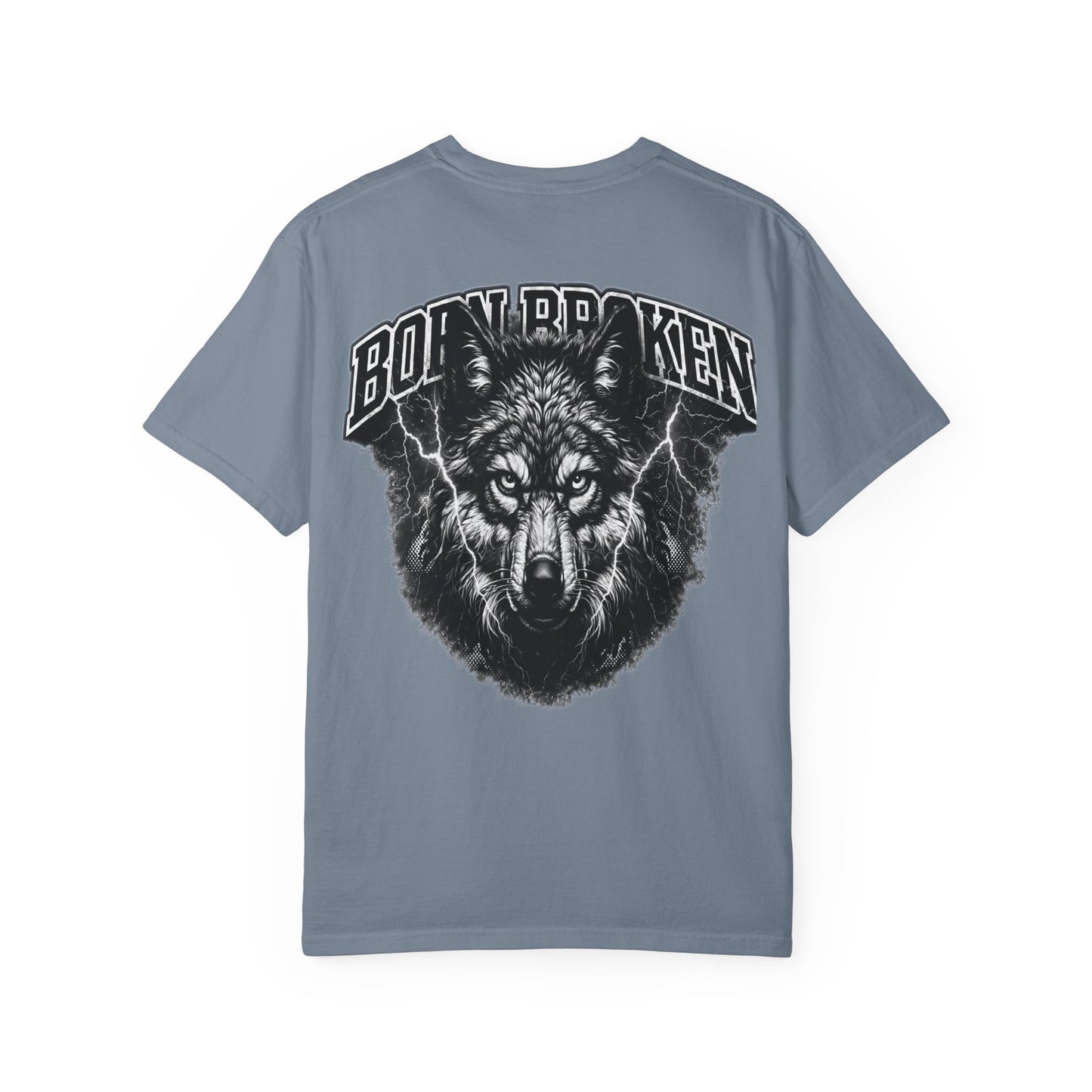 Wolf Head Graphic T-Shirt — Bold Lone Wolf Tee ("Born Broken")