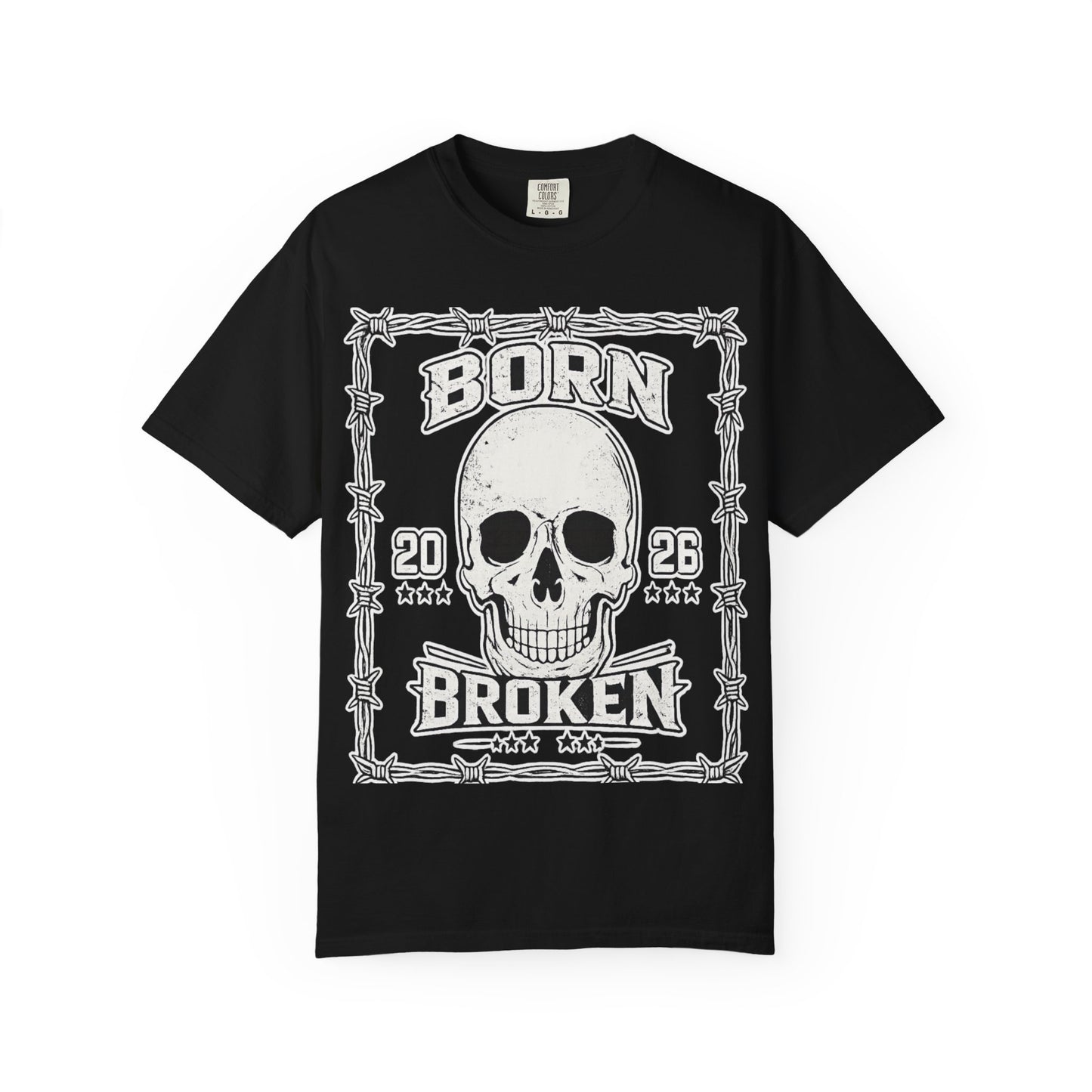 BORN BROKEN — VINTAGE SKULL TEE