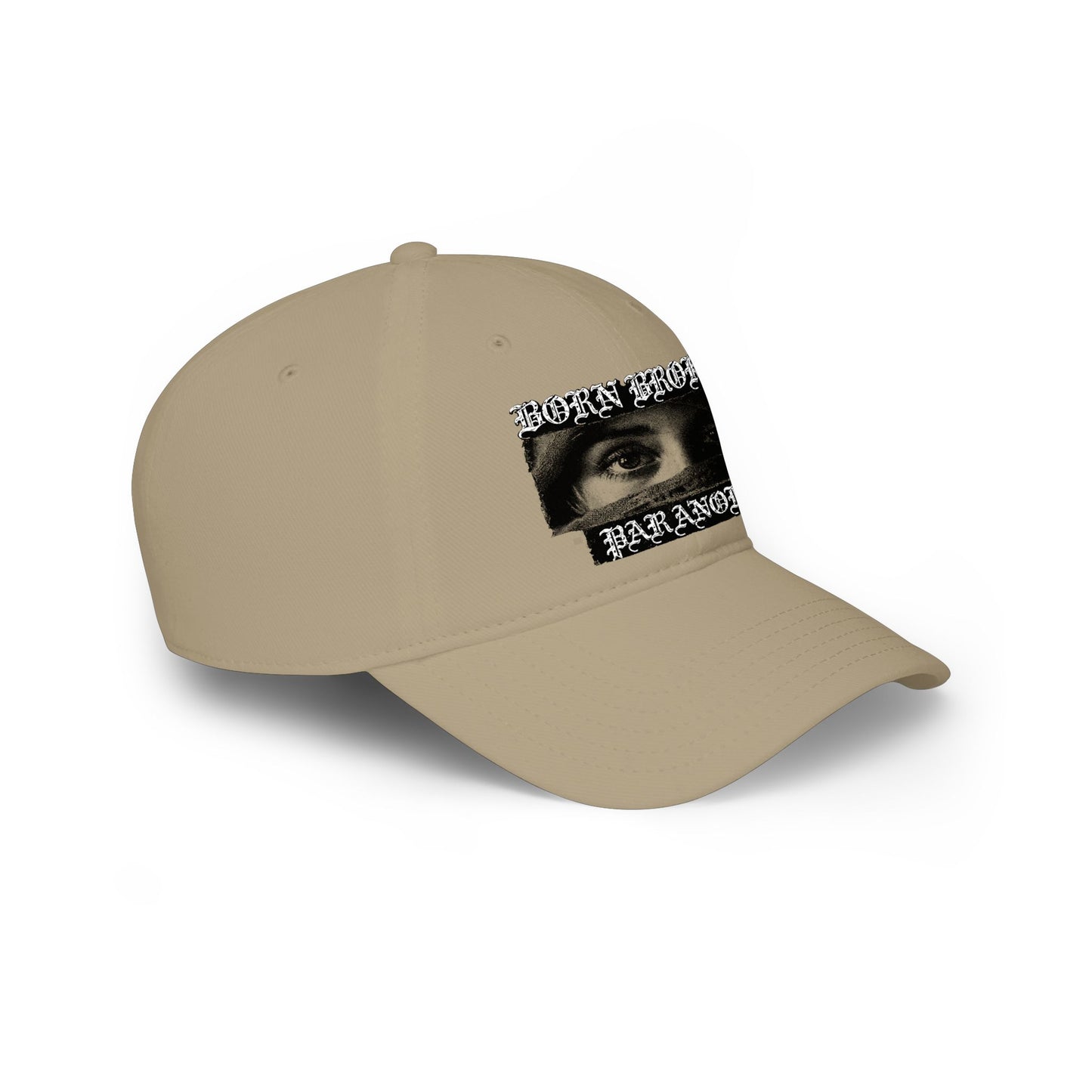 Low Profile Baseball Cap — 'Born Broken Paranoia' Graphic Streetwear Hat