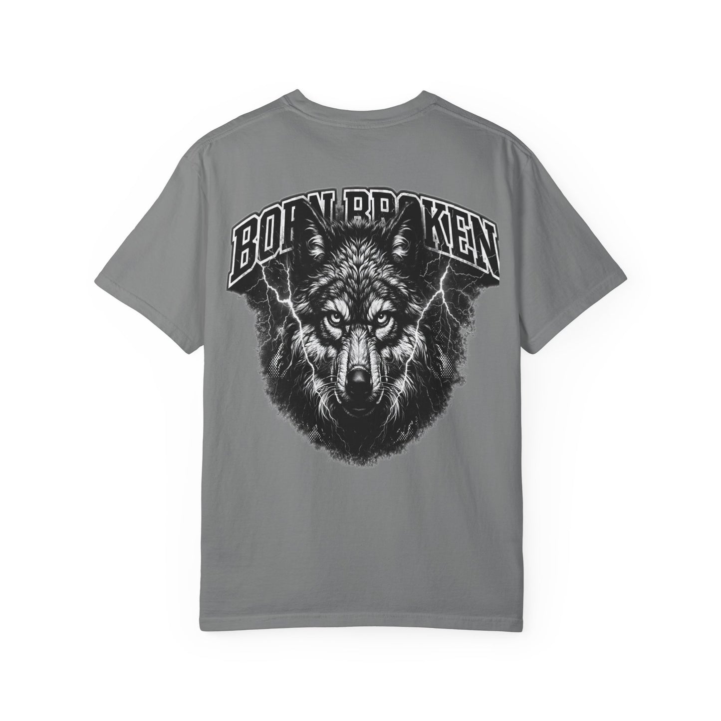 Wolf Head Graphic T-Shirt — Bold Lone Wolf Tee ("Born Broken")