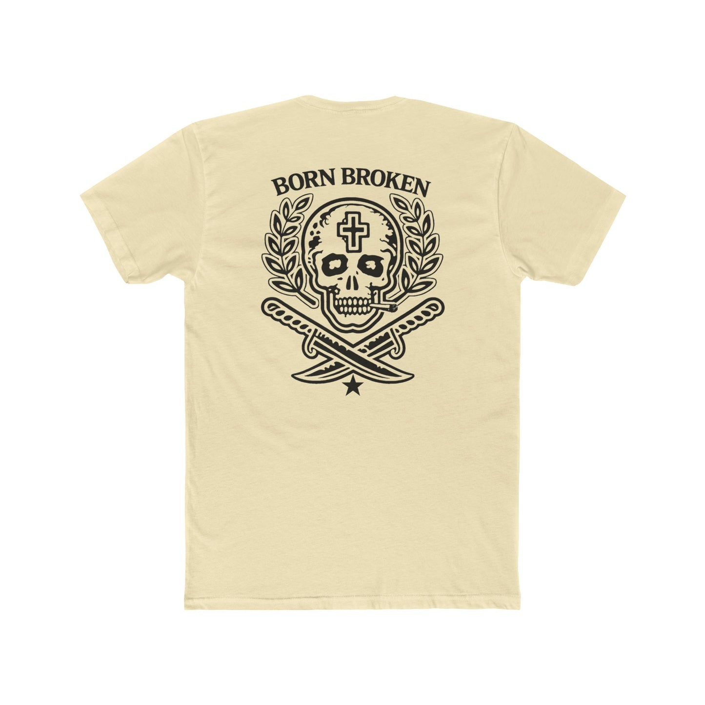 Born Broken Skull Tee — Gothic Skull Graphic T-Shirt