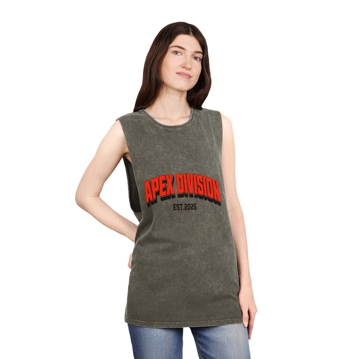 Apex Division Stonewash Tank Top — 'You Can't Kill What You Don't Own' Grunge Graphic