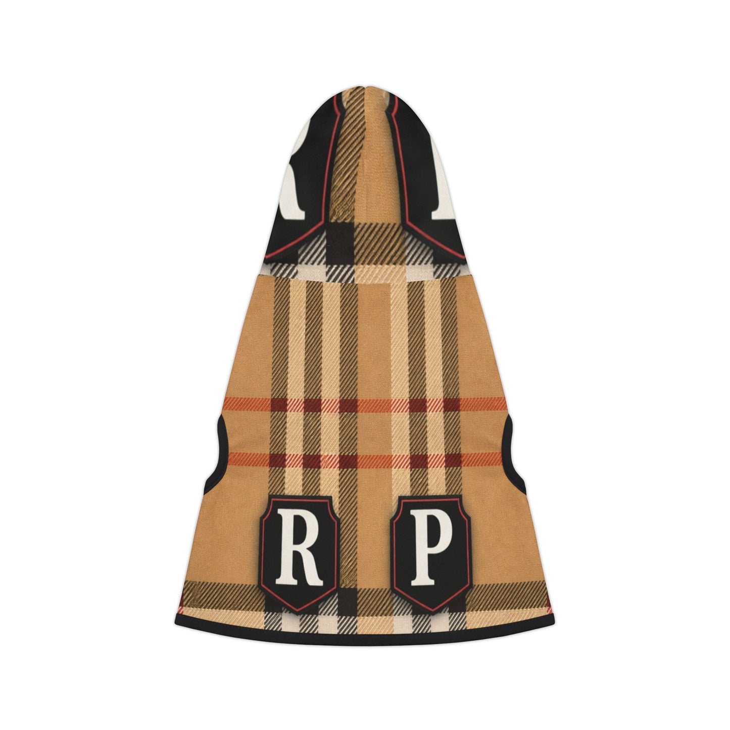 Plaid Pet Hoodie — Cozy Tan Check Hooded Dog Sweatshirt