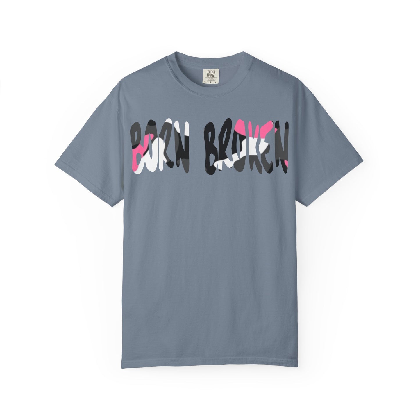 BORN BROKEN — DISTRESSED LOGO TEE
