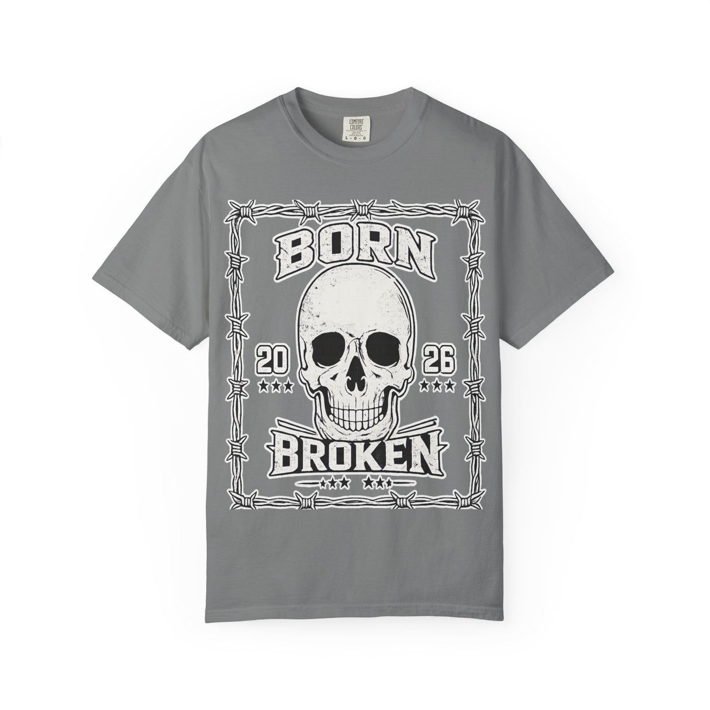 BORN BROKEN — VINTAGE SKULL TEE