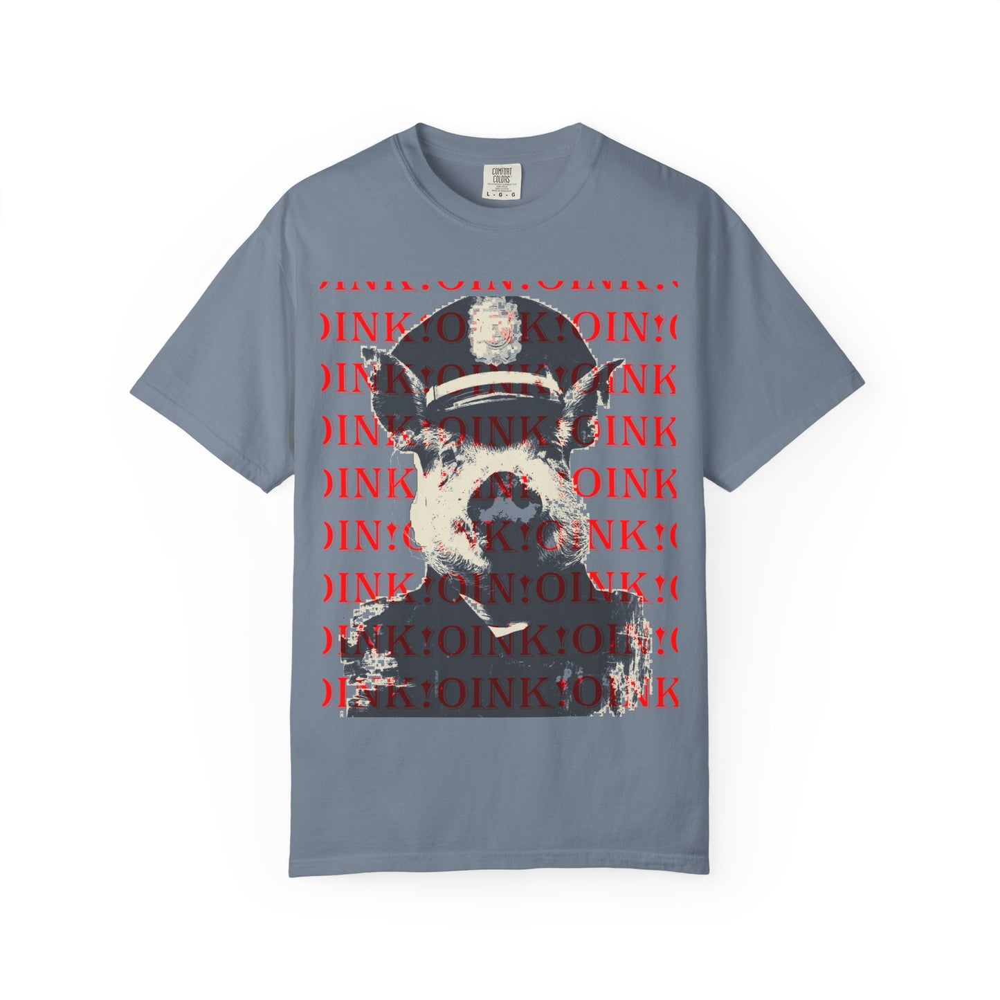 Retro Pig Graphic T-Shirt — 'OINK' Repeating Print