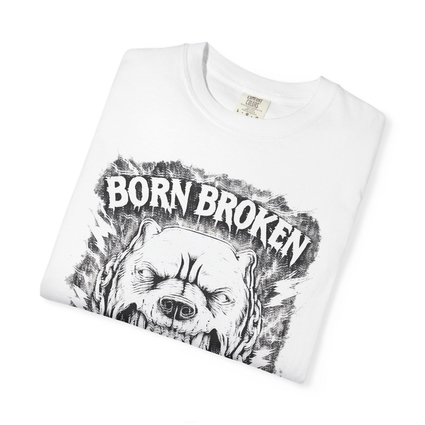 Born Broken Skull T-Shirt – 'Dogs Gotta Eat' Grunge Graphic Tee