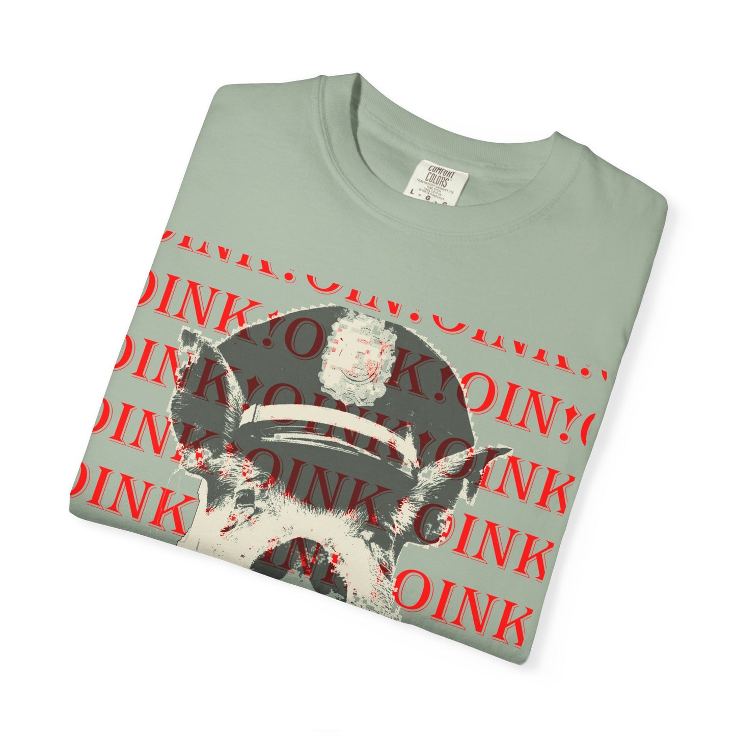 Retro Pig Graphic T-Shirt — 'OINK' Repeating Print