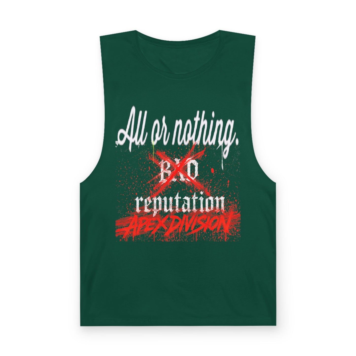 All or Nothing Reputation Tank Top — Apex Division Graphic Muscle Tank