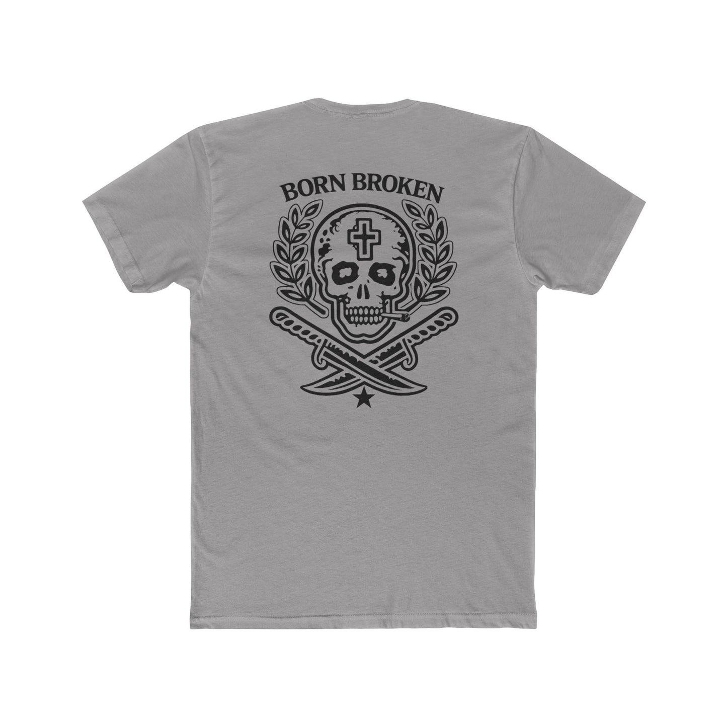 Born Broken Skull Tee — Gothic Skull Graphic T-Shirt