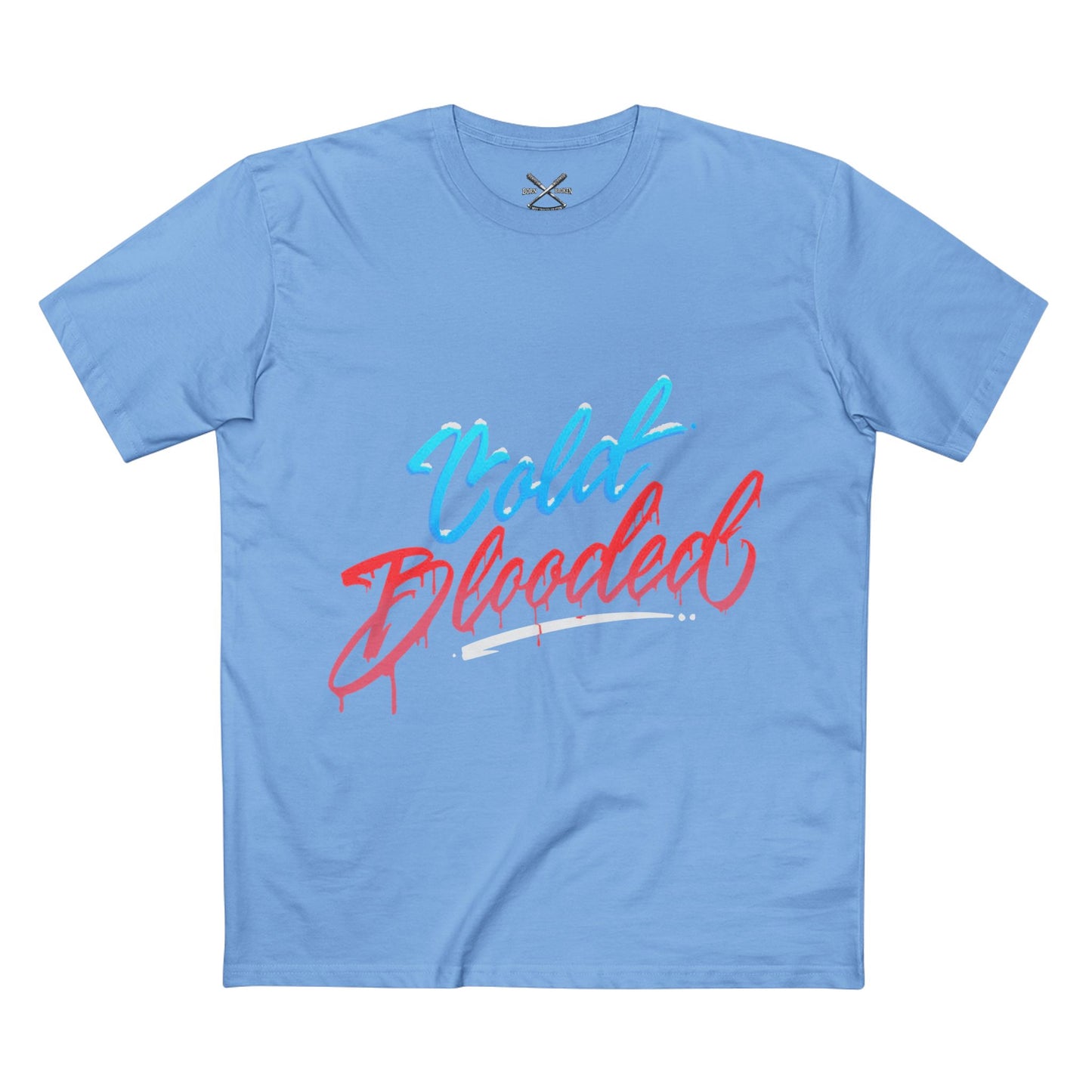T‑Shirt — "Cold Blooded" Script Graphic Tee (Eye Back Print)