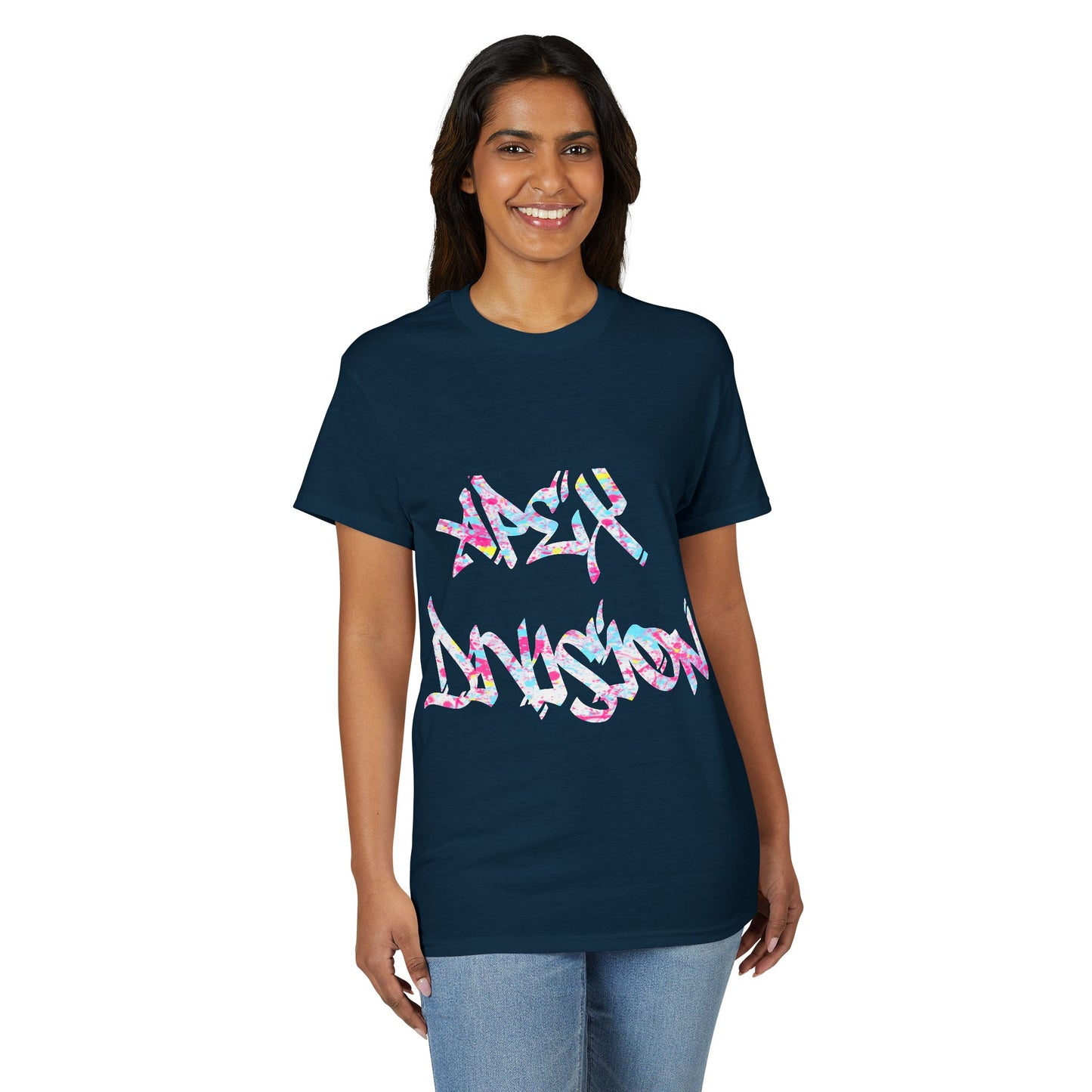 Resilient Division Graphic Tee — Colorful Motivational Back-Print Shirt