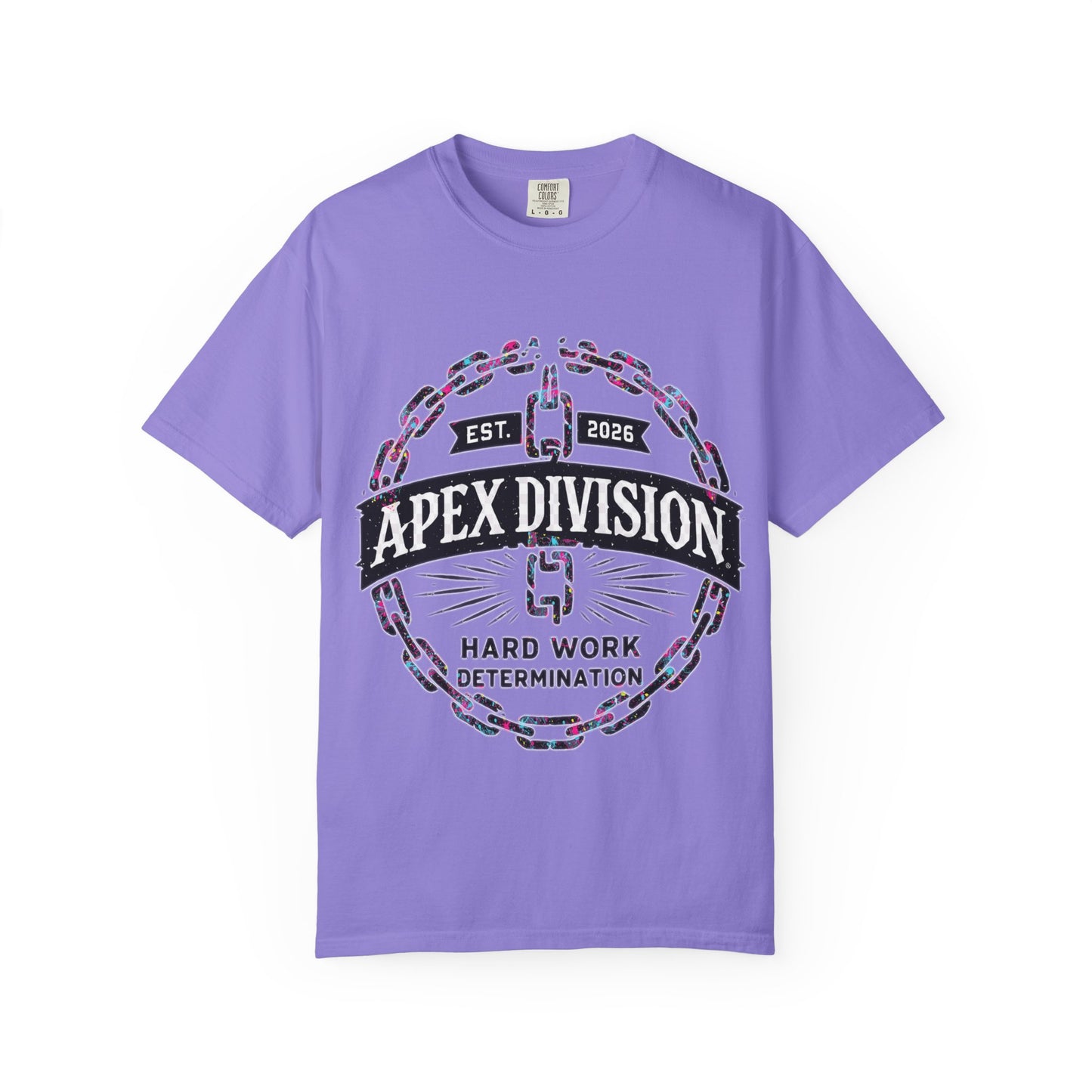 Apex Division Graphic T-Shirt — Hard Work & Determination Emblem