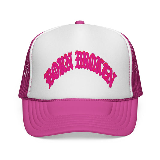 Trucker Cap — 'Broken Promises' Pink Retro Mesh Hat