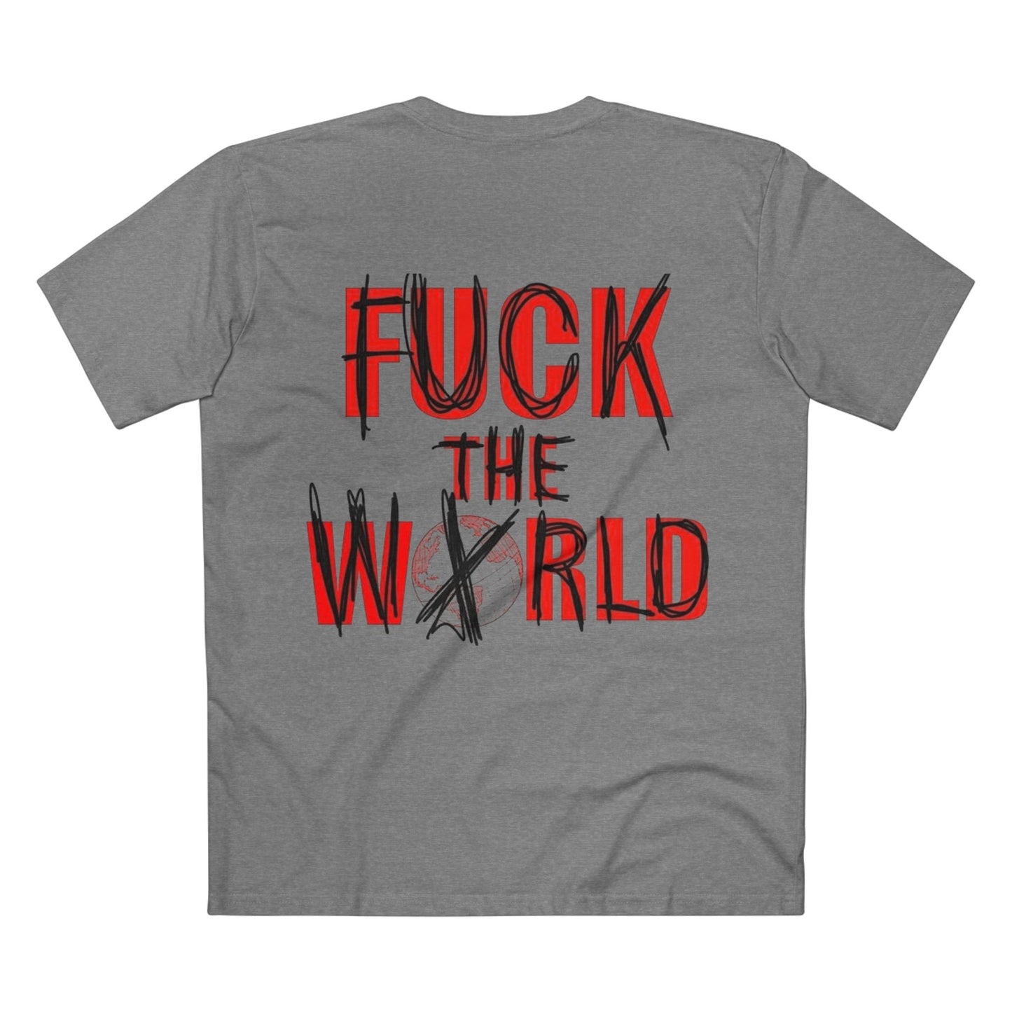T-Shirt — Ominous Graphic Tee “Fuck the World” Red Streetwear