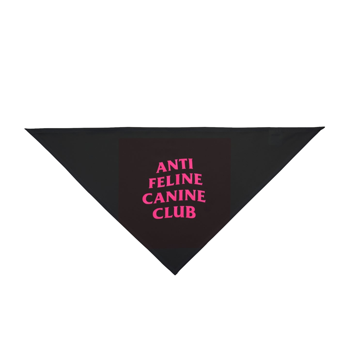 Anti Feline Canine Club Pet Bandana — Black with Pink Text