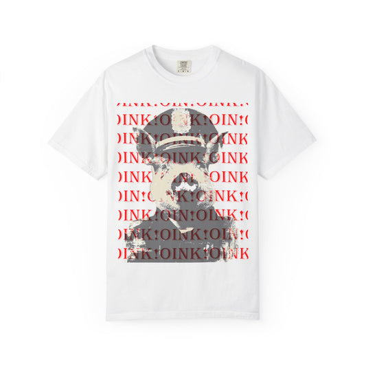 Retro Pig Graphic T-Shirt — 'OINK' Repeating Print