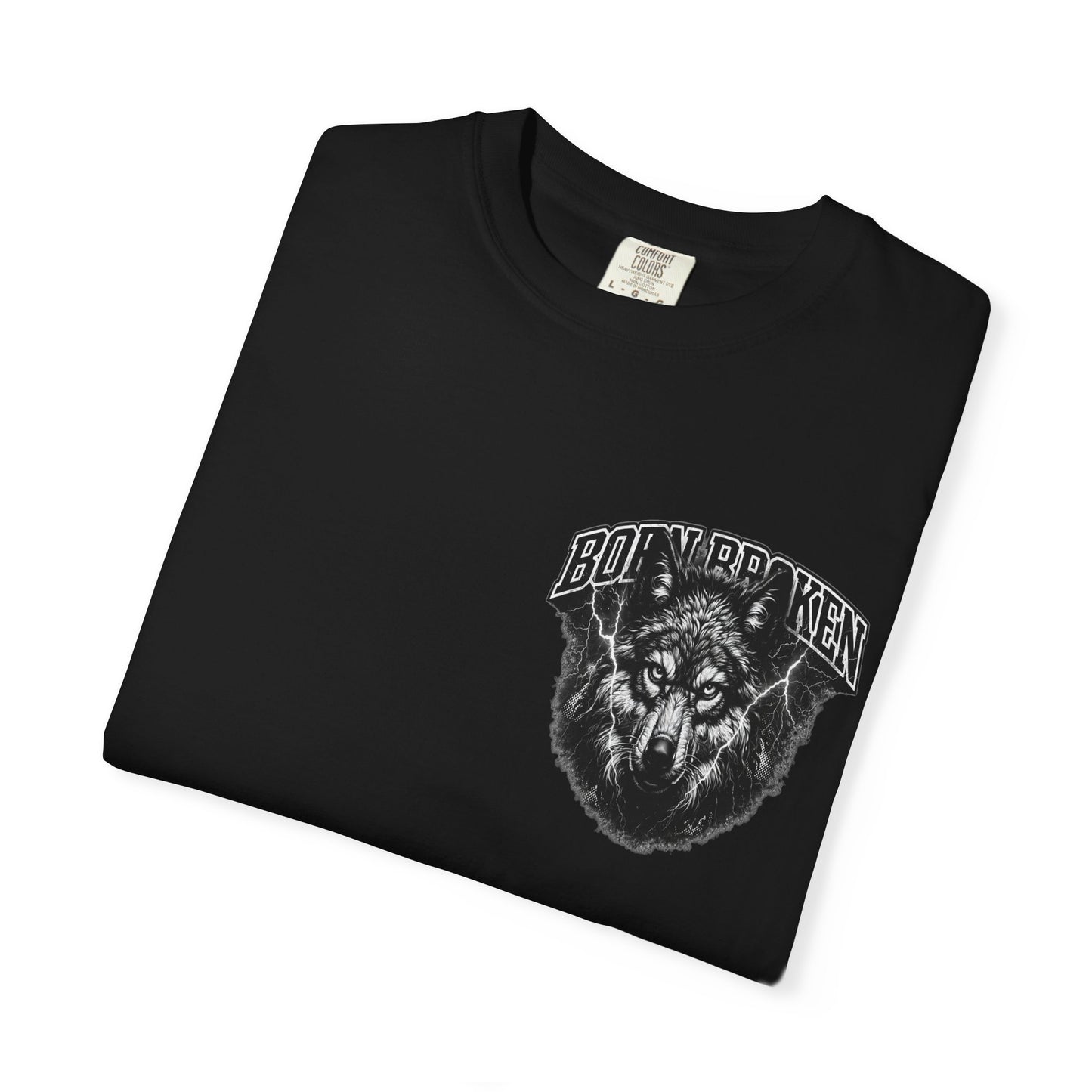 Wolf Head Graphic T-Shirt — Bold Lone Wolf Tee ("Born Broken")