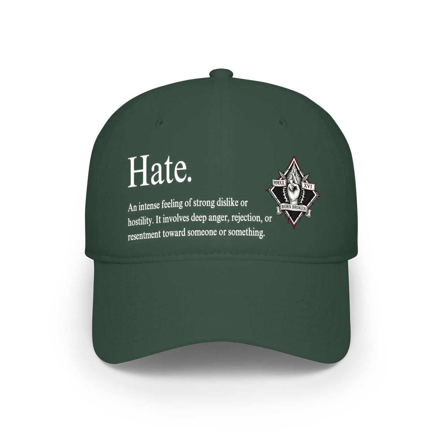 Baseball Cap — 'Hate.' Definition Embroidered Red Hat